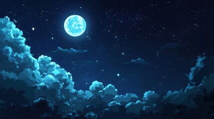 Night sky nature landscape background