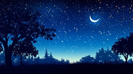 Night sky nature landscape background