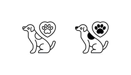 Pet heart icon design with white background stock illustration
