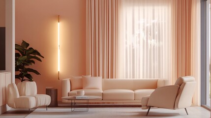 Peaceful and Serene Living Room Interior Design