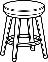 Stool Editable Outline Vector Graphic