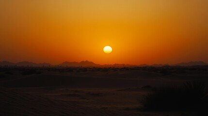 Obraz premium Sunset in desert nature landscape background