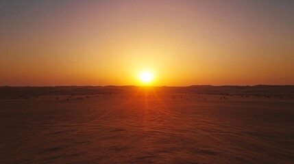 Naklejka premium Sunset in desert nature landscape background