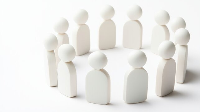 Technologieorientiertes Kollaborationskonzept mit minimalistischen Figuren f&uuml;r Teamarbeit und Networking-Design