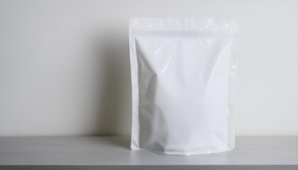 Plastic stand-up pouch. Blank packaging. Mock-up template.