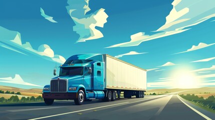 Obraz premium Delivery truck transportation illustration