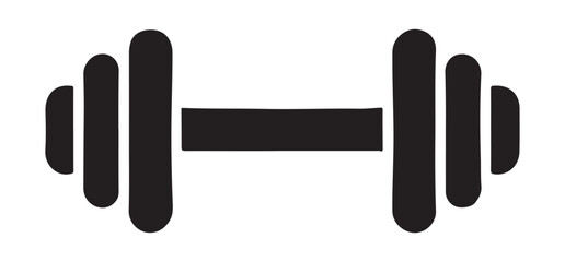 Obraz premium Dumbbell Weight Icon Simple Silhouette Illustration