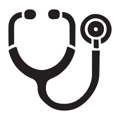 Medical Stethoscope Silhouette Icon for Healthcare Professionals