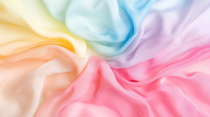Fototapeta premium Heiteres Chaos aus weich fließendem Stoff in Pastellfarben