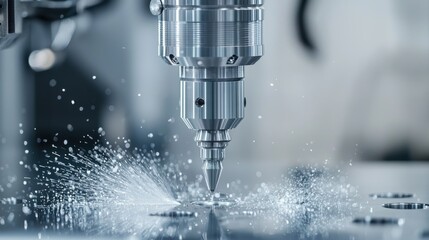 Präzise Aluminiumbearbeitung in einer geschäftigen Werkstattumgebung