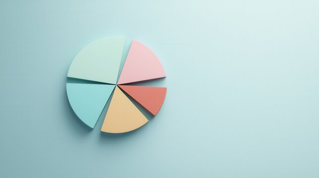 Pastellfarbenes Kreisdiagramm f&uuml;r Marktforschung und Datenanalyse im Fr&uuml;hlingskonzept