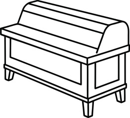 Storage Bench Editable Outline Vector Graphic