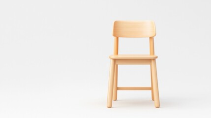 Minimalistischer Hochstuhl aus Holz für das Essen und Füttern des Babys in schlichtem Design