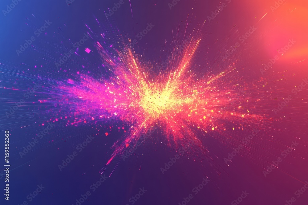 Aufkleber Vibrant colors create an abstract explosion with ample space for creative text and design elements. Generative AI
