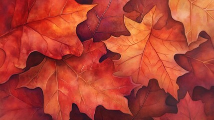 Fototapeta premium Green Leaf Collection: Artistic Watercolor and Detailed Digital Illustrations Featuring Clovers, Tropical Leaves, Falling Foliage, and Textured Dry Leaves - Perfect for Nature-Themed Designs and Decor
