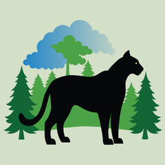 illustration of a tree puma