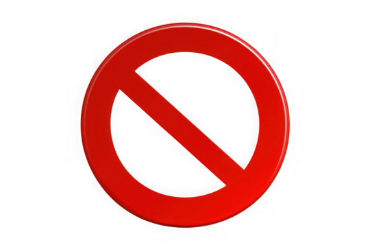 Isolated red Not Allowed stop sign, Prohibition sign or stop sign illustration in PNG isolated on transparent background 
 - Powered by Adobe