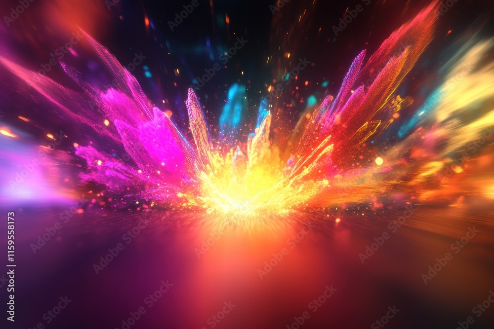 Fototapete vibrant color explosion creates a dynamic space for text or design elements in a captivating backdro