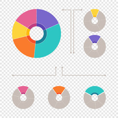 Modern infographic template set. Isometric pie chart for professional business presentation