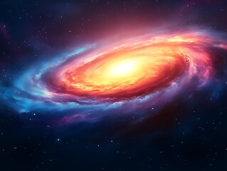 Vibrant Spiral Galaxy in Deep Space Cosmic Wonder
