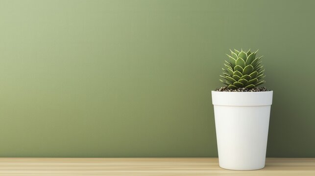 Umweltfreundliches, biologisch abbaubares Blumentopfdisplay auf minimalistischem gr&uuml;nem Hintergrund