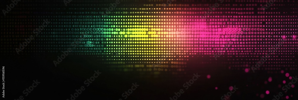 Poster glowing abstract mosaic with pixelated elements creating a vibrant digital artwork. generative ai