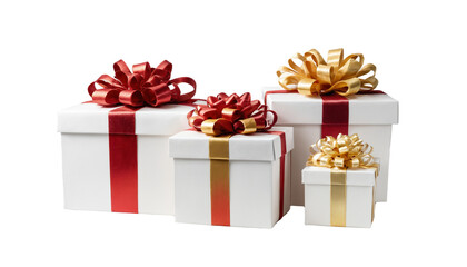 White Gift Boxes in Vibrant Festive Color Combination | Gift Box PNG Transparent
