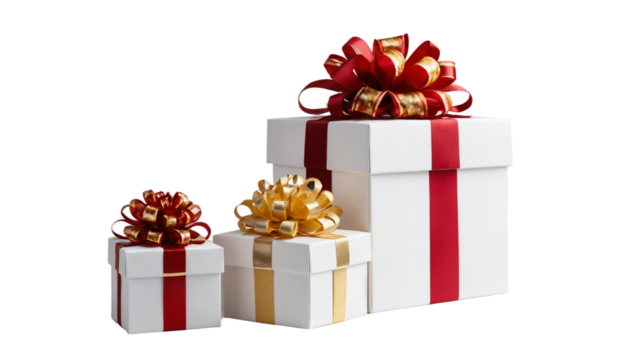 White Gift Boxes in Vibrant Festive Color Combination | Gift Box PNG Transparent