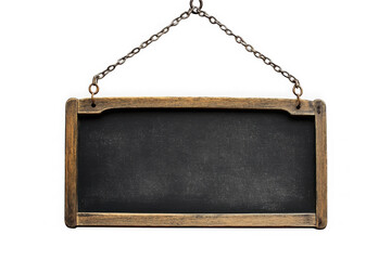 signboard hanging on a chain, isolated from the background 
