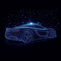 Naklejka premium Abstract sports car emphasizing speed and fluid lines picture