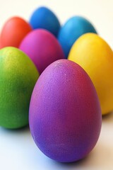 Colorful Easter Eggs Displayed in Creative Arrangement for Spring Celebration