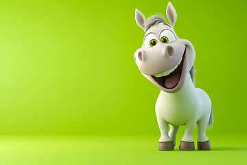 A cartoon horse with a big smile on its face