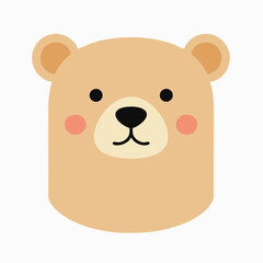 Cute bear head vector. Animal cartoon print illustration isolated stock illustration