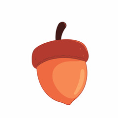Acorn, oak nut. Vector illustration. stock illustration