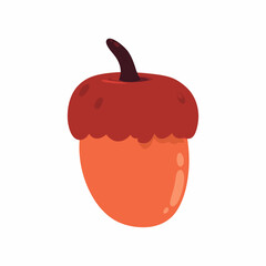 Acorn, oak nut. Vector illustration. stock illustration