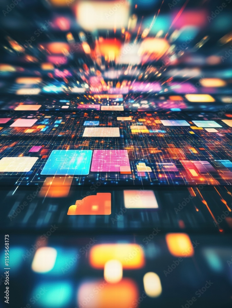 Aufkleber Exploring a vibrant news feed display on a smartphone showcasing diverse posts and updates from various users. Generative AI