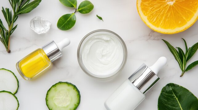 Anti-Aging-Hautpflegeprodukte mit Seren und nat&uuml;rlichen Inhaltsstoffen zur Verj&uuml;ngung