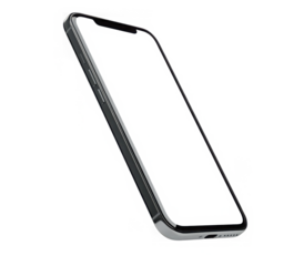 phone isolated on white screen for make mockup premium png with high resolution 
