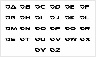 icon shet initials letter D  busines 