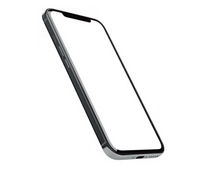 phone isolated on white screen for make mockup premium png with high resolution 
