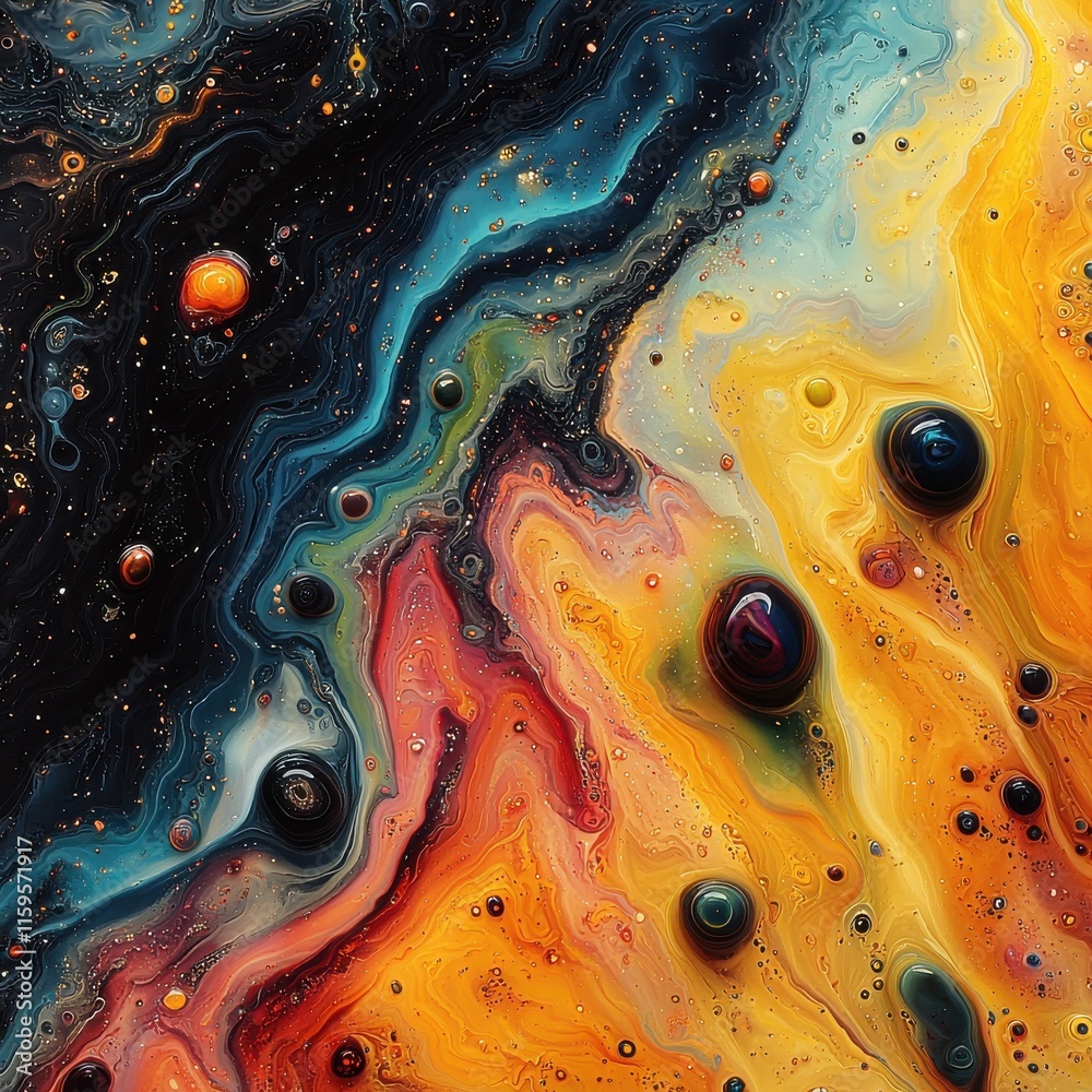 Poster fluid abstraction art digital realm high-resolution imagery colorful patterns abstract viewpoint cre