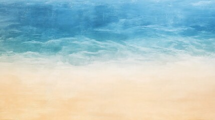 Peaceful coastal scene with gentle waves and a soft gradient from sea to shore.