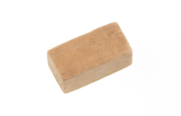 wooden rectangular parallelepiped isolated on white background