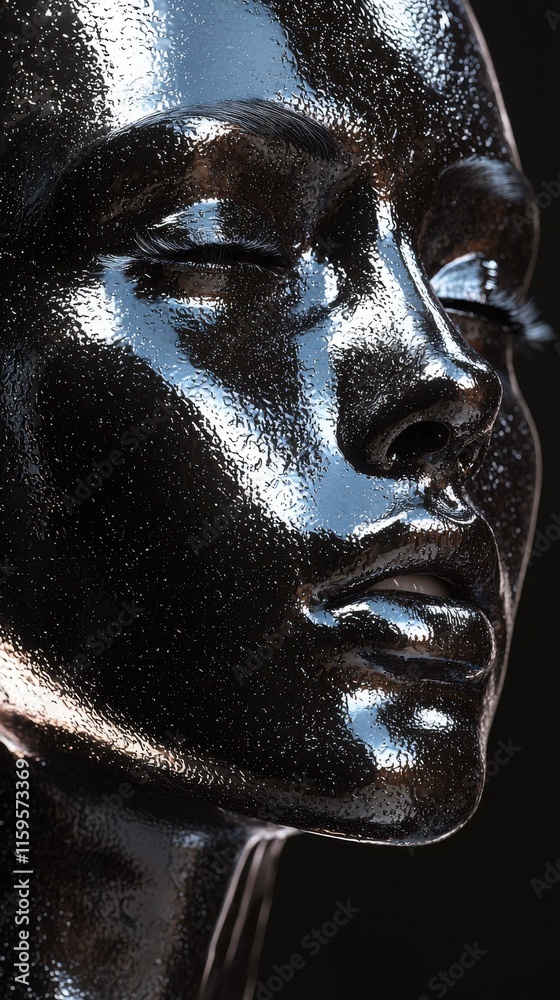 Poster dynamic fluid overlay texture high resolution portrait studio setting close-up view modern concept