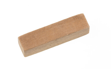 wooden rectangular parallelepiped isolated on white background