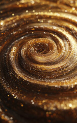Golden honey metallic swirl with fine glitter and soft noise texture