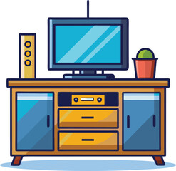 Customizable TV Stand Vector Illustration