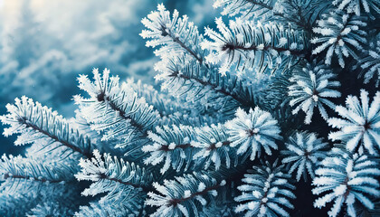 Frosty Pine Branches