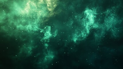 Obraz premium dust and smoke with green emerald neon lighting abstract background