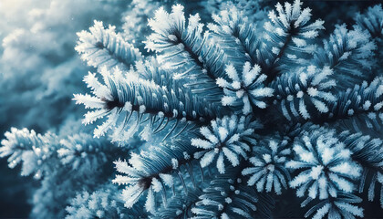 Frosty Pine Branches